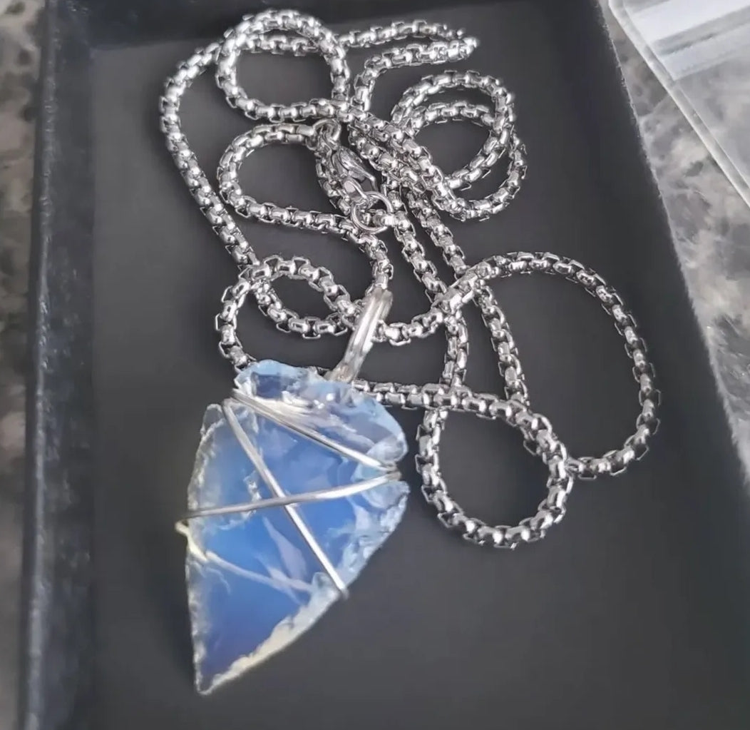 Opal Arrowhead Necklace