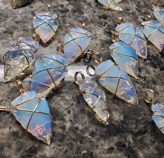 Handmade Opal Arrowhead Pendant